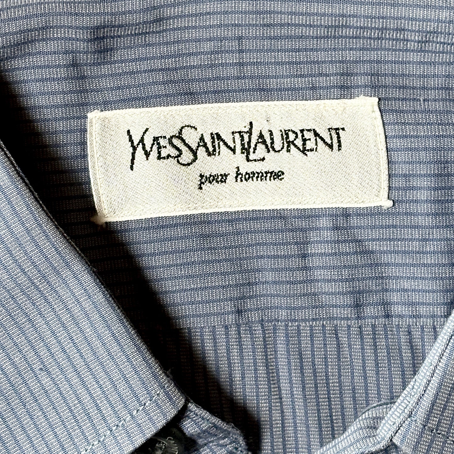 Yves Saint Laurent pour homme Blue Stripe Shirt – Size 45