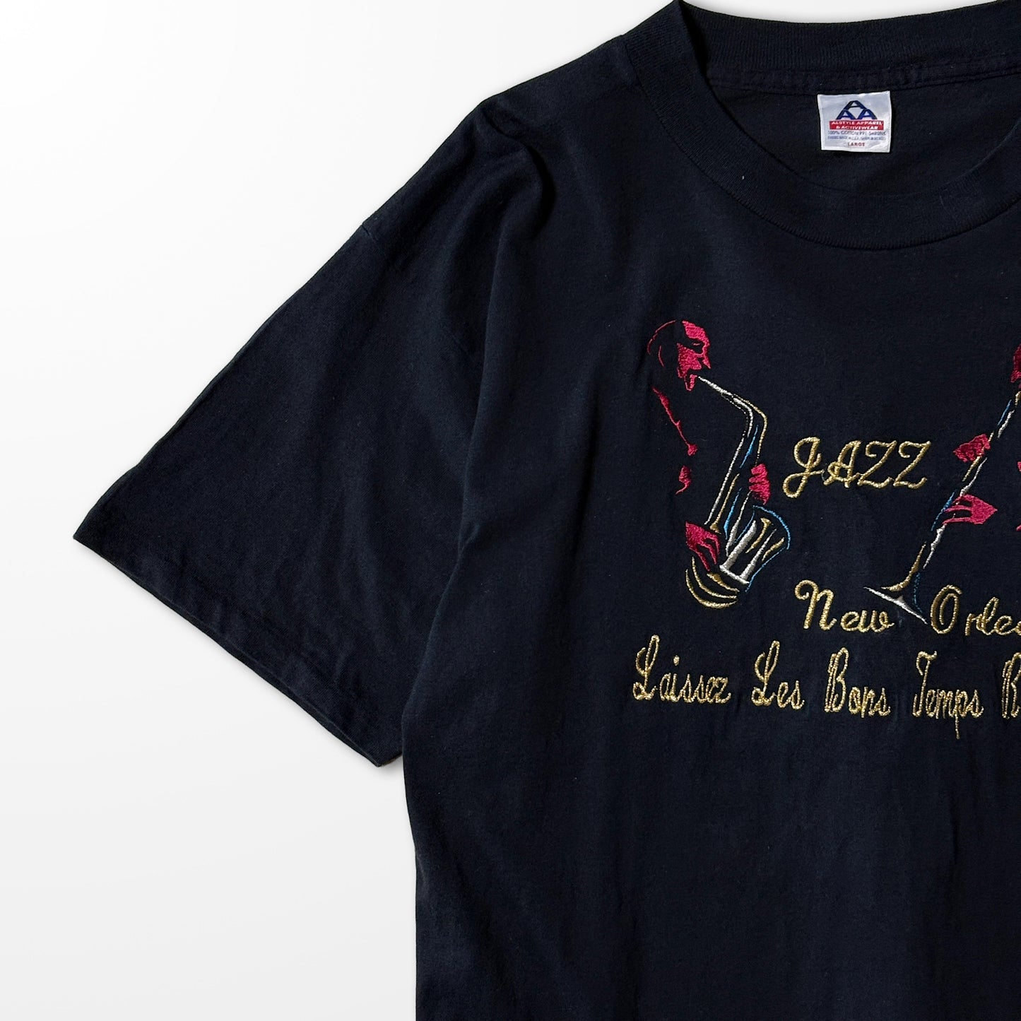 Jazz Silhouette T-shirt / New Orleans quote / faded black