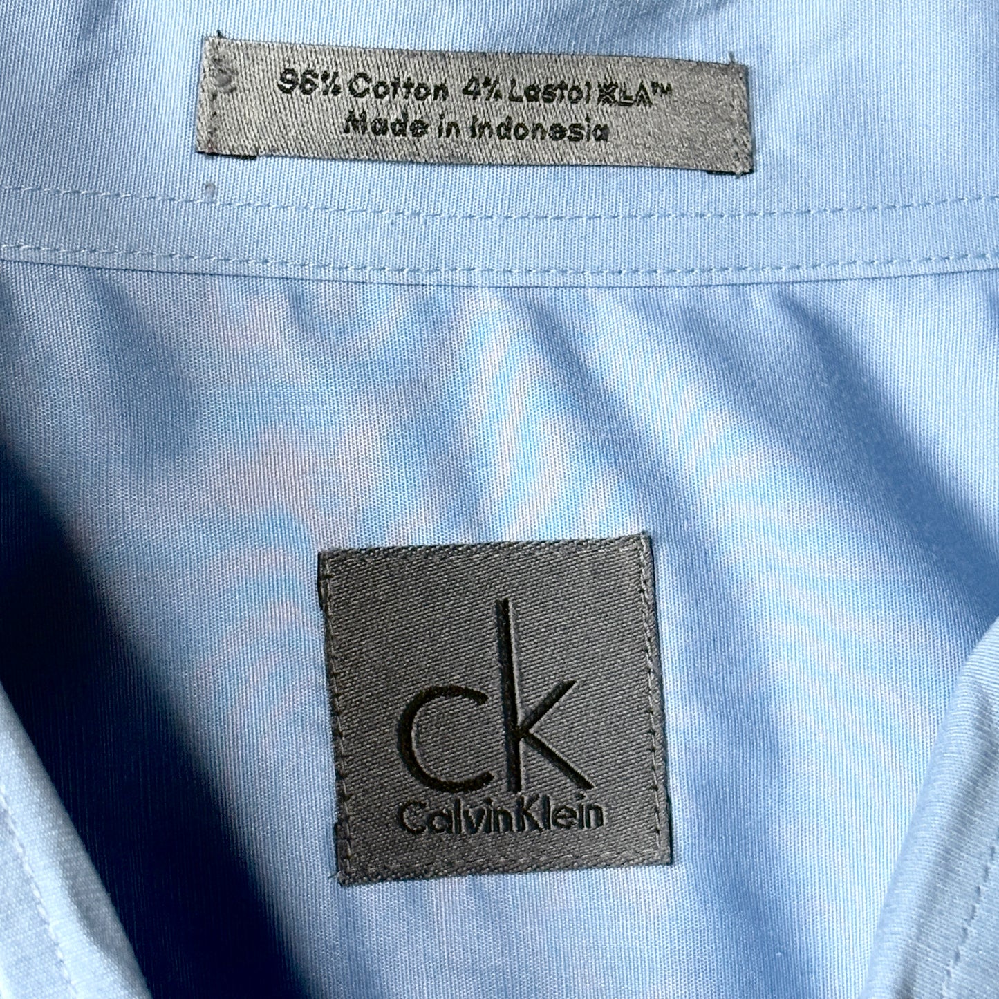Cotton Blend Light Blue Shirt Calvin Klein  – L