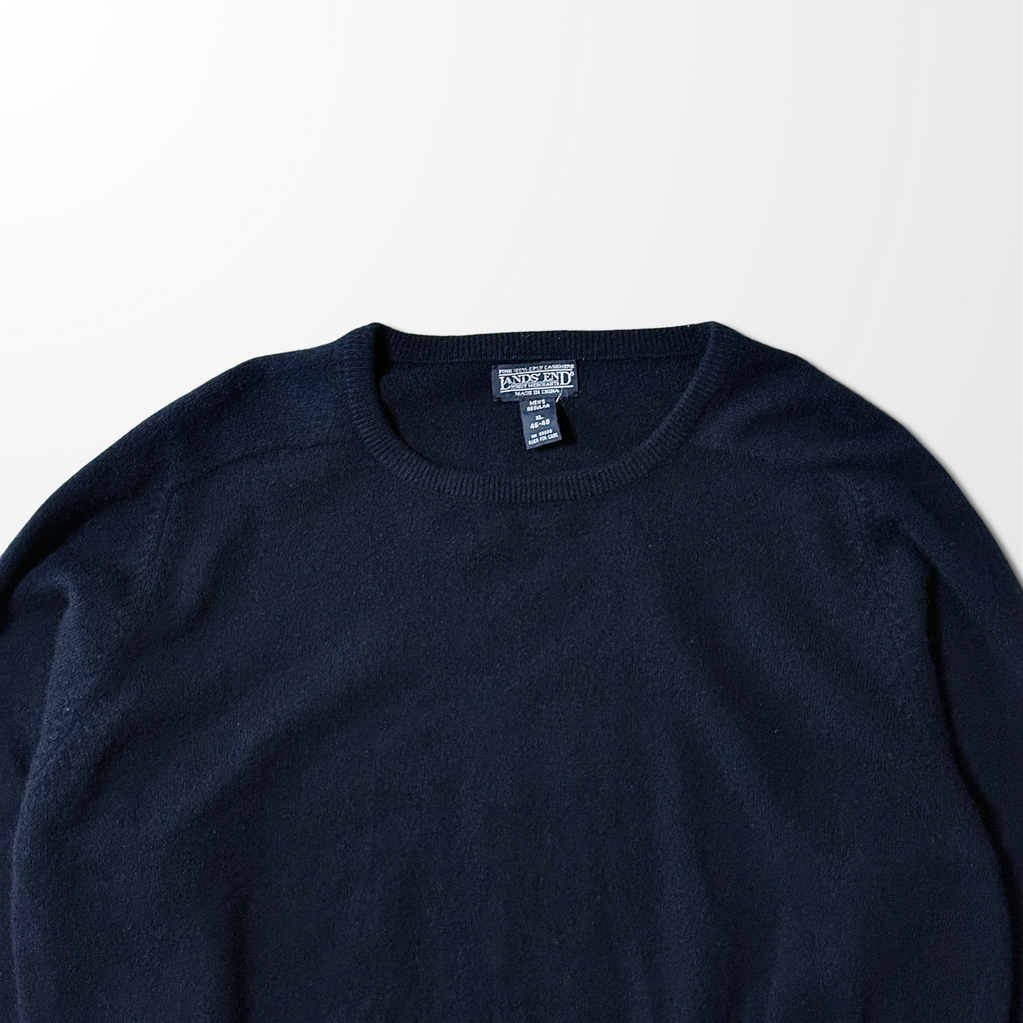 Lands’ End Pure Cashmere Crewneck Sweater – Navy – L