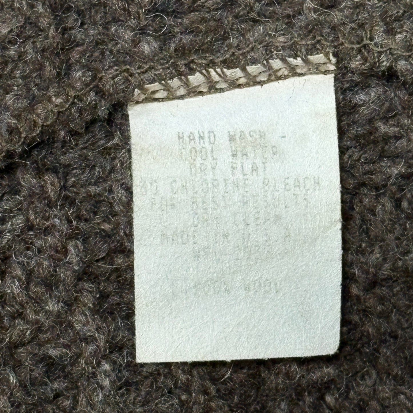 Wool Knit Button Vest –  Brown – XL