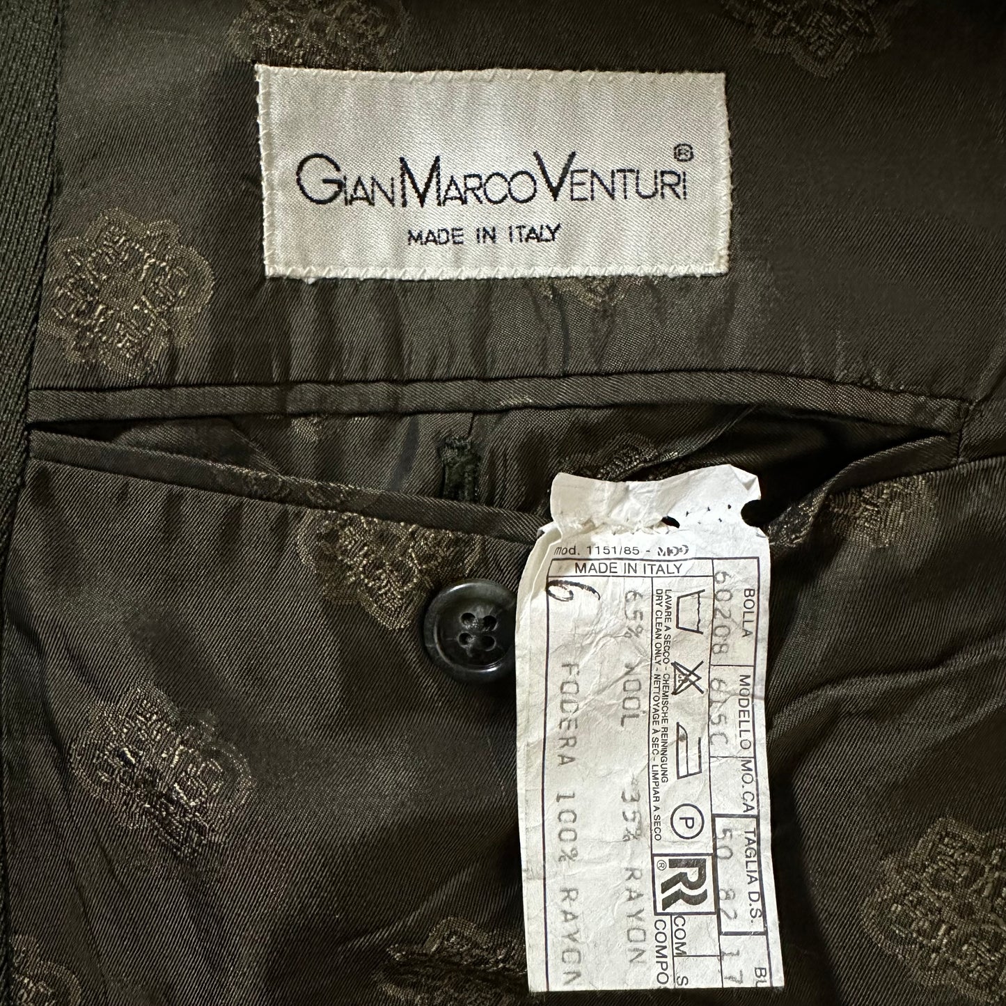 Double Breasted Jacket　Made in Italy Wool – Olive – Size XL