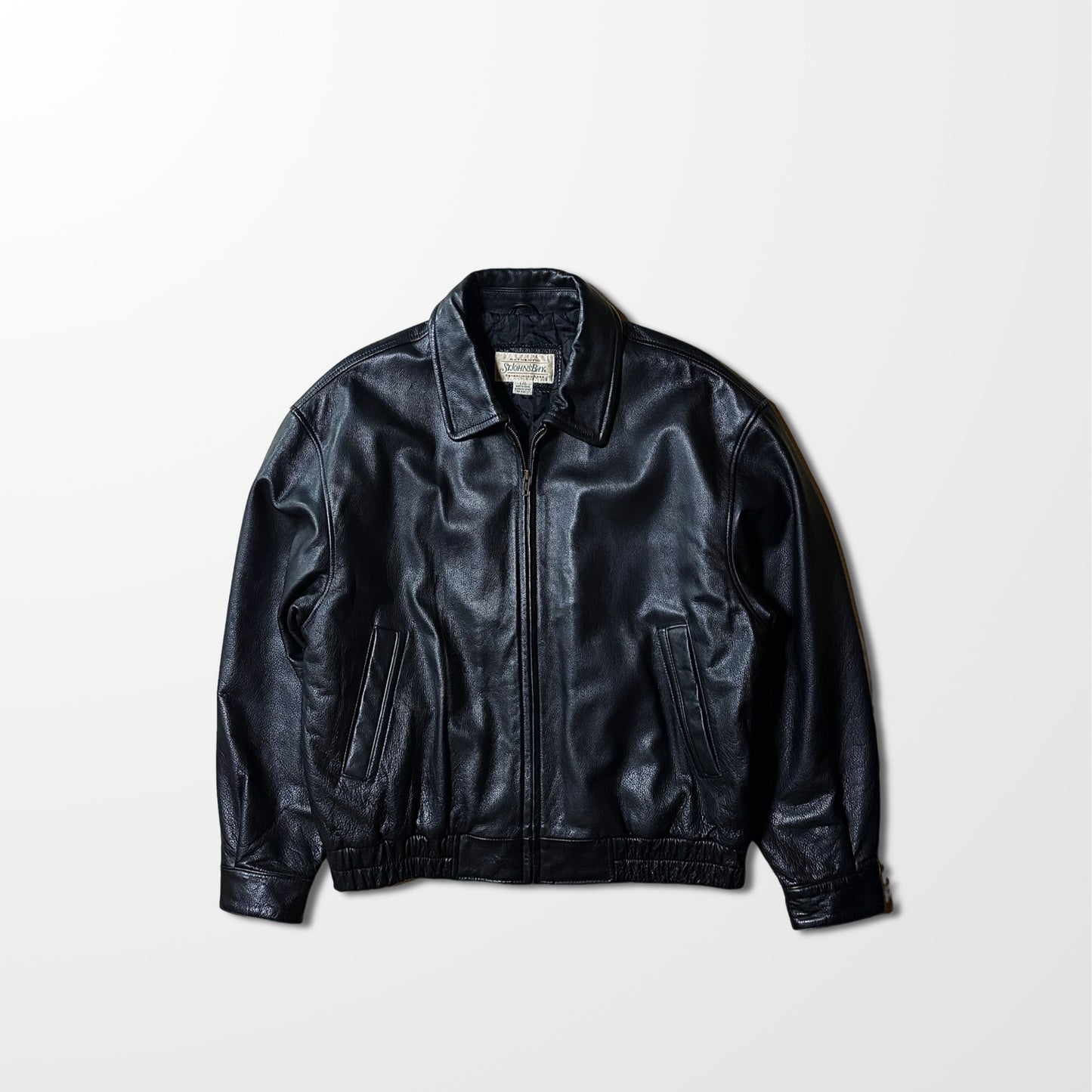 St. John’s Bay Genuine Leather Black Jacket – L