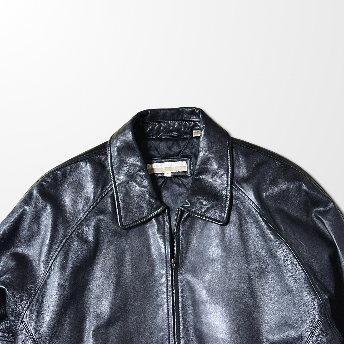 Perry Ellis Black Lambskin Leather Jacket – XL