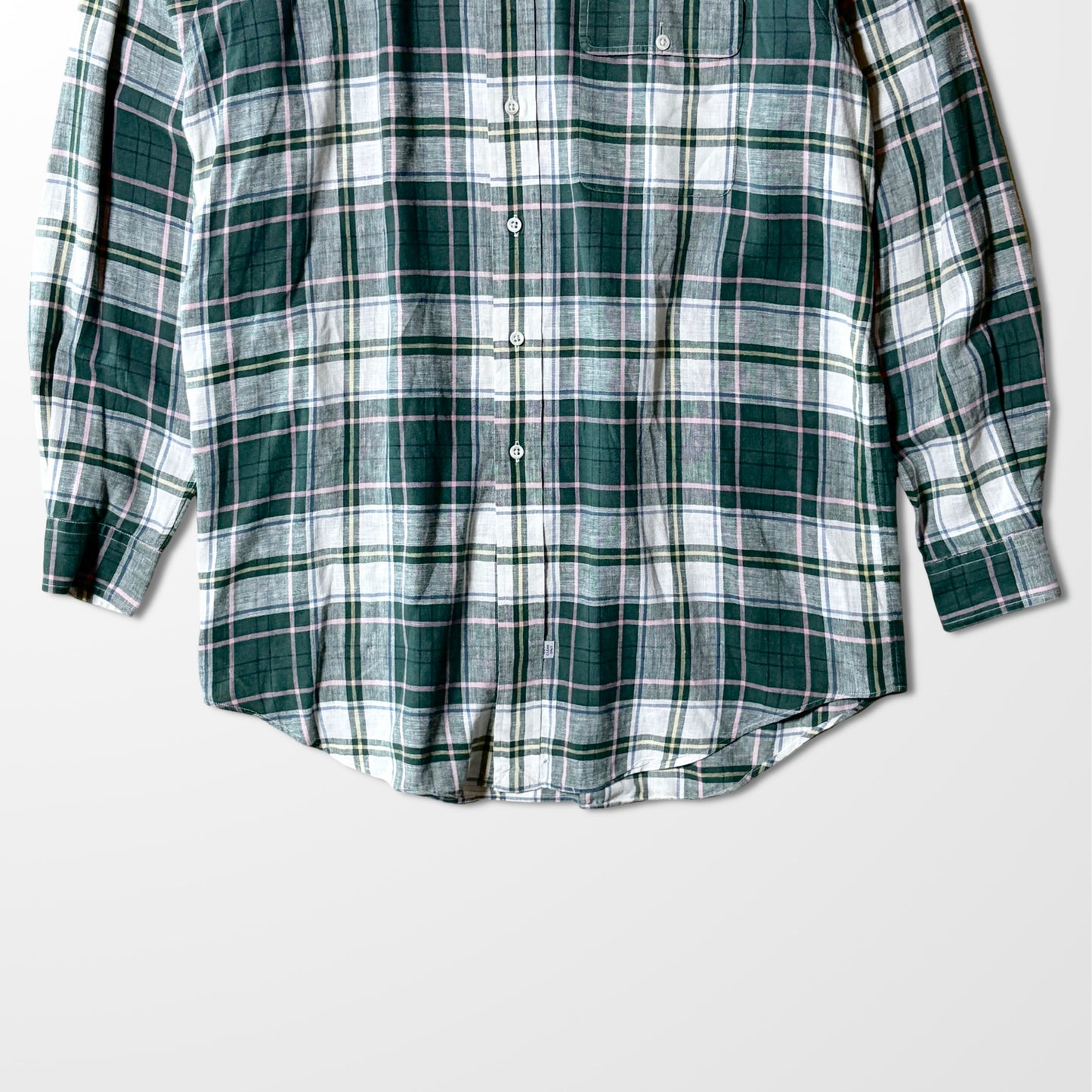 Ralph Lauren Linen Shirt – Green Check Pattern