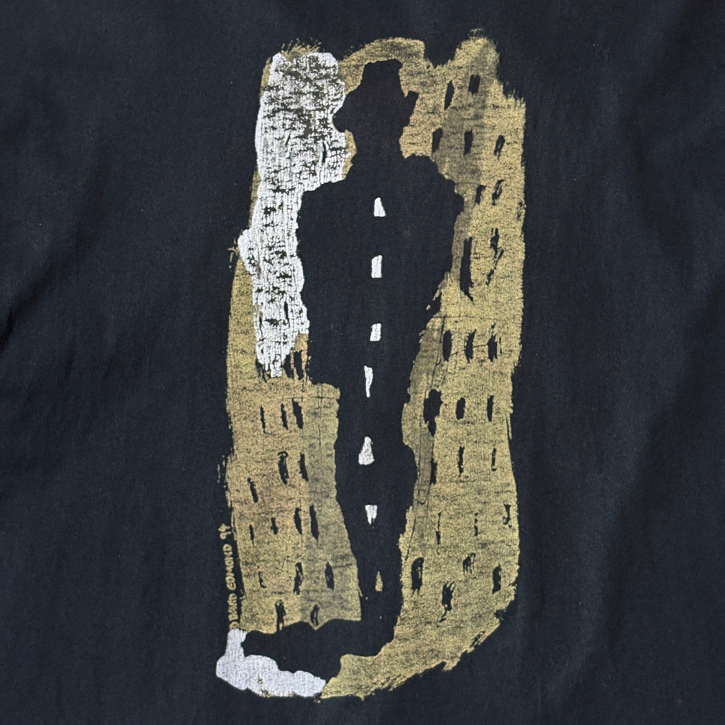 90s Art　Black Graphic T-Shirt – XL　Fruit of the Loom Screen Stars