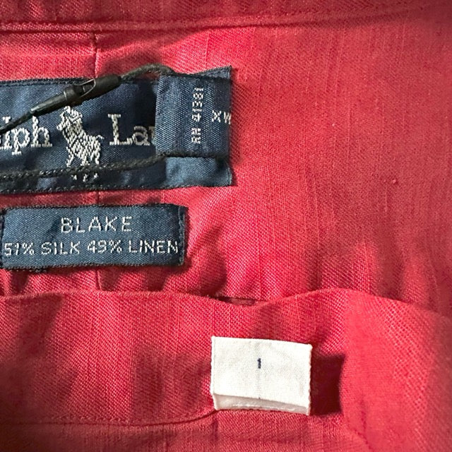 Ralph Lauren Red Silk Linen Shirt BLAKE – L