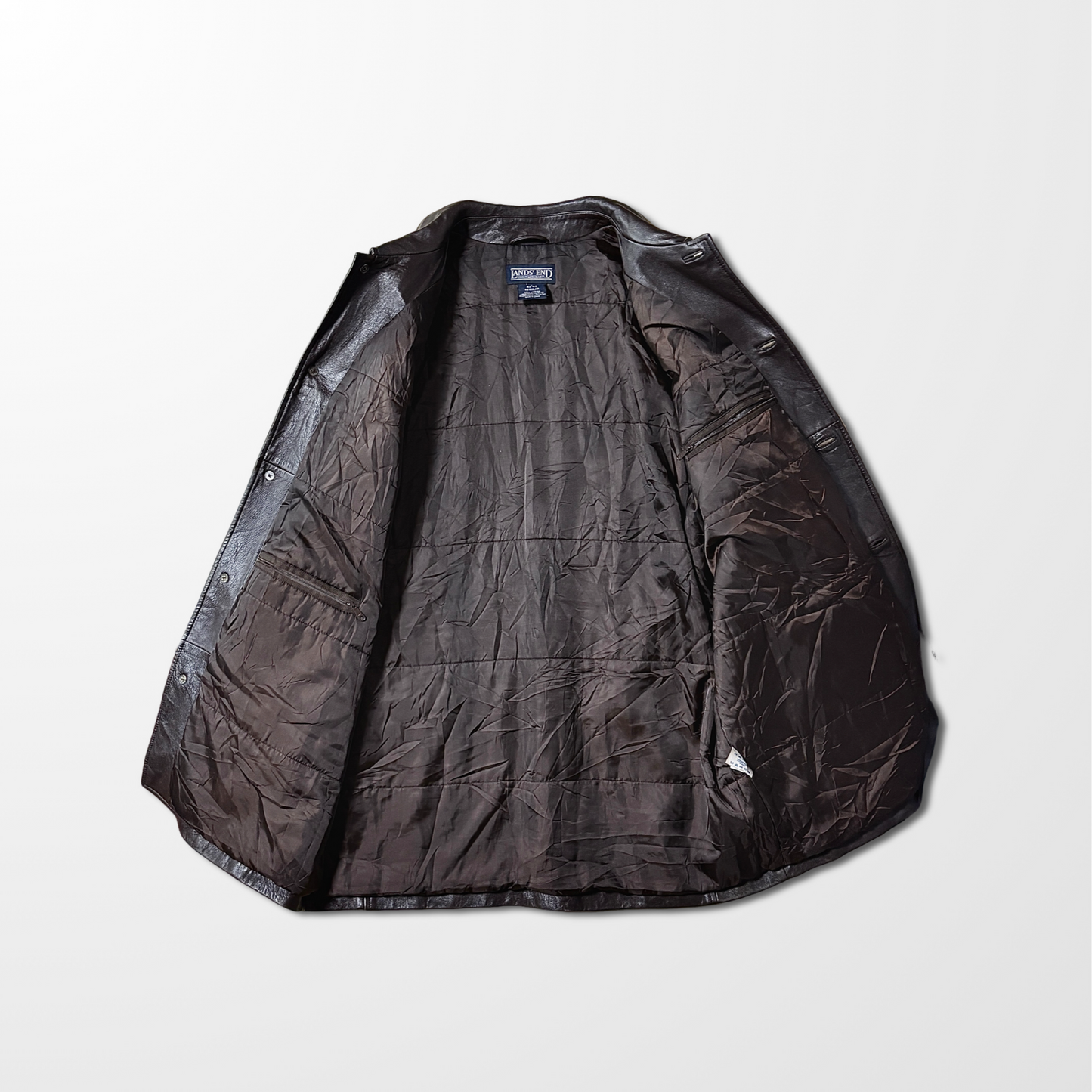 Lands' End Lambskin Leather Car Coat – L / Brown