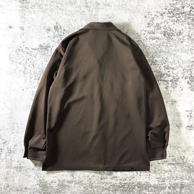 Brown Polyester Shirt Jacket – L
