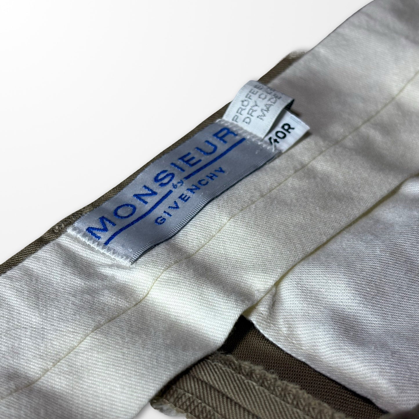 Givenchy 3-Tuck Wide Trousers – Beige × Khaki, Vintage Luxury