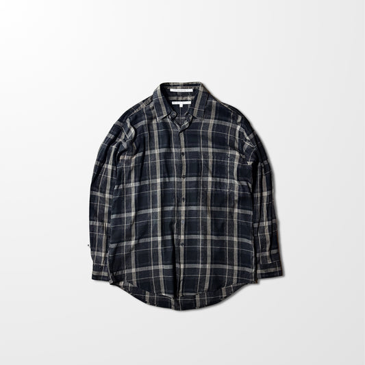 Perry Ellis Cotton Rayon Black Check Shirt – L