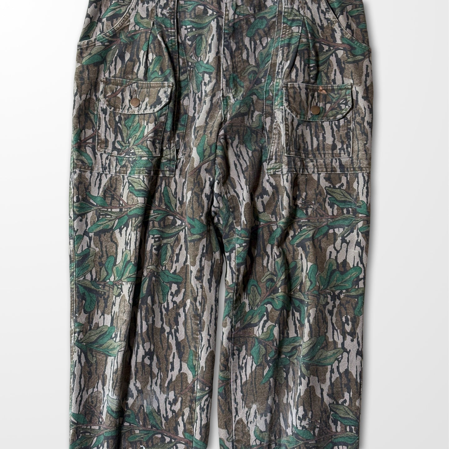Vintage Leaf Pattern Camouflage Cargo Pants