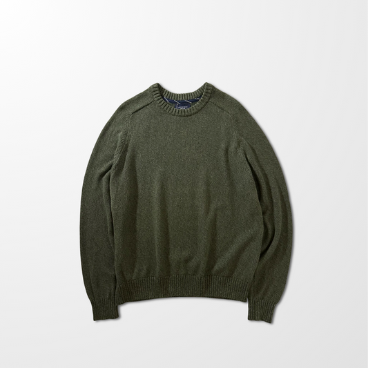 Lands’ End DRIFTER Cotton Knit Sweater – Olive Green – XL