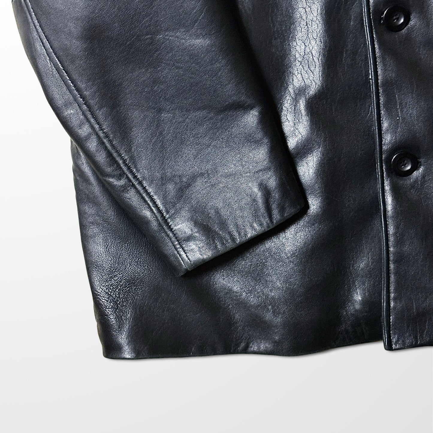 Baracuta Lambskin Leather Car Coat Black – L