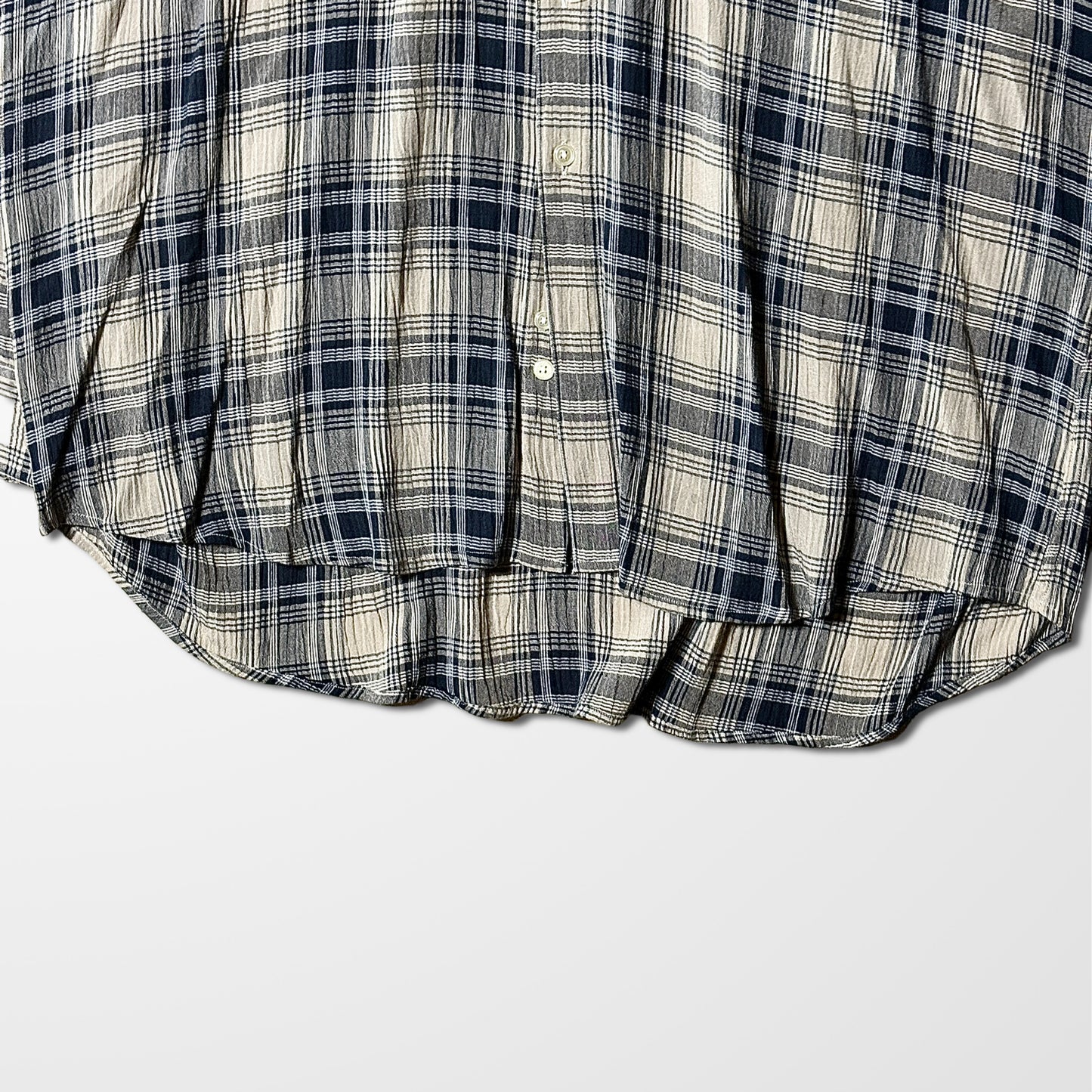 Perry Ellis 100% Rayon Check Shirt – Black Beige, XL