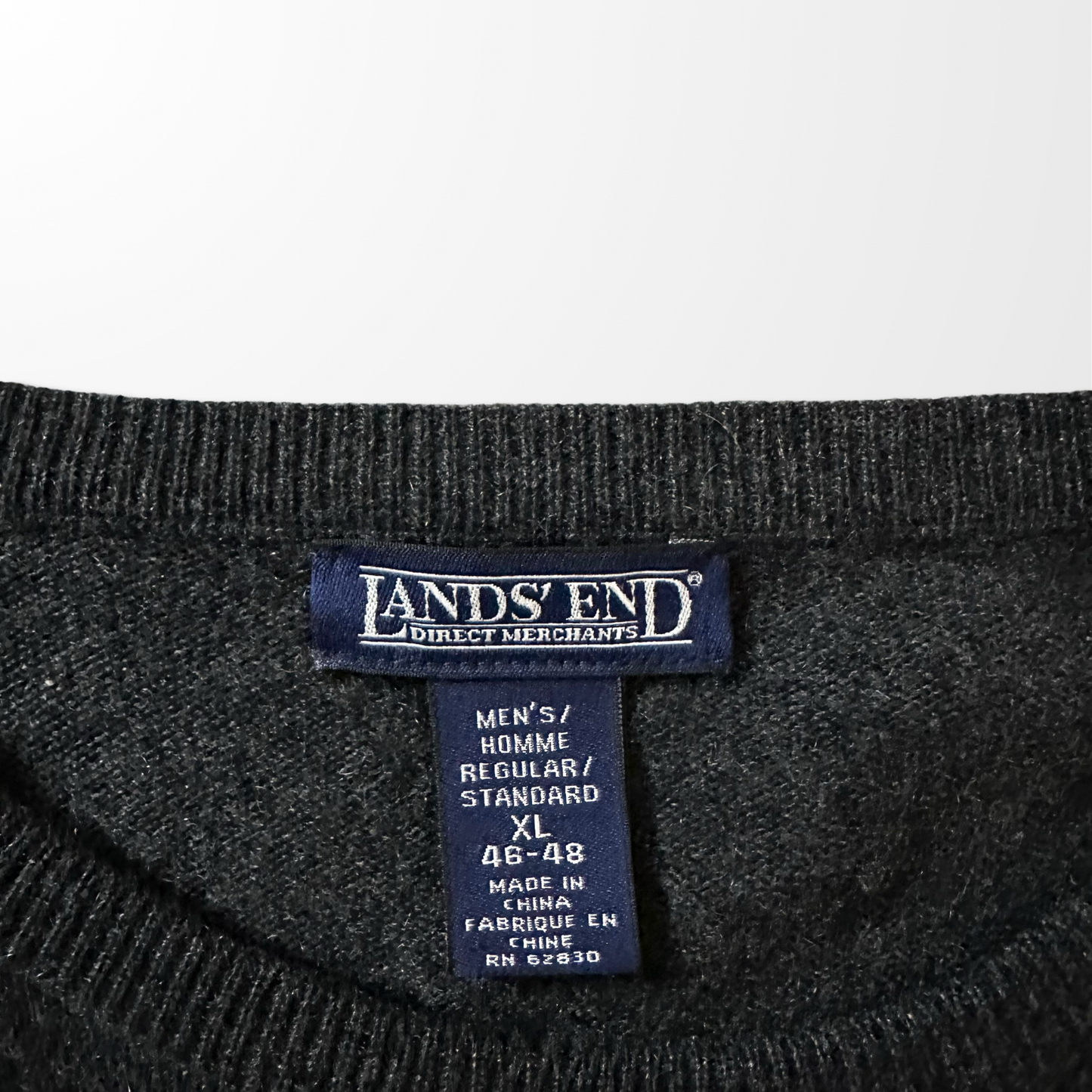 Lands’ End Cashmere Crewneck Knit Sweater – Charcoal Gray / XL
