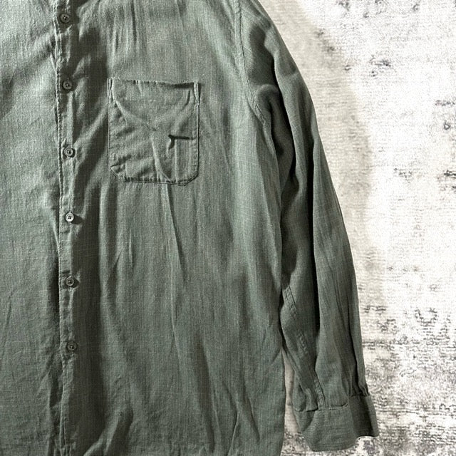 Perry Ellis Rayon Blend Shirt Green Solid – XL