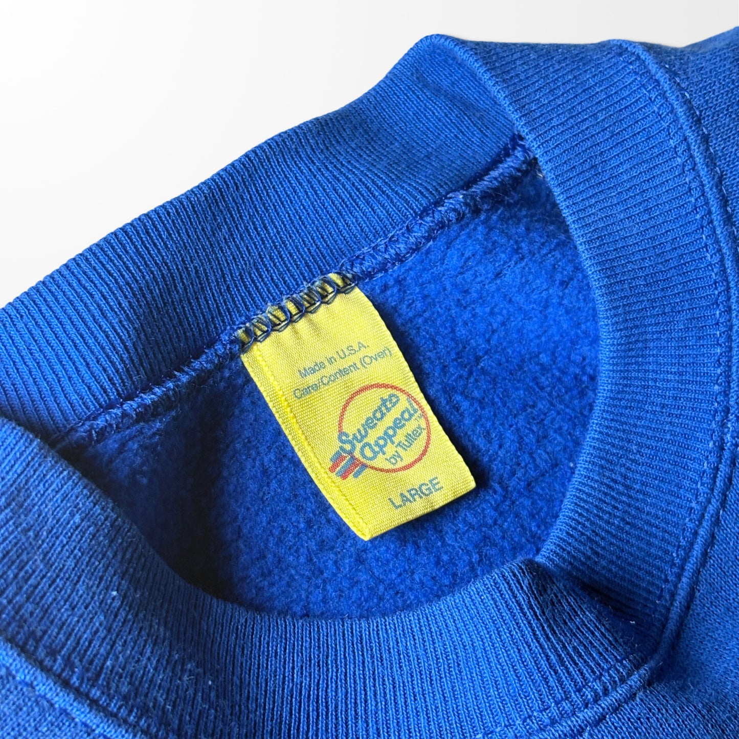 Floral Embroidered Vintage Sweatshirt – Bright Iris Bouquet Blue