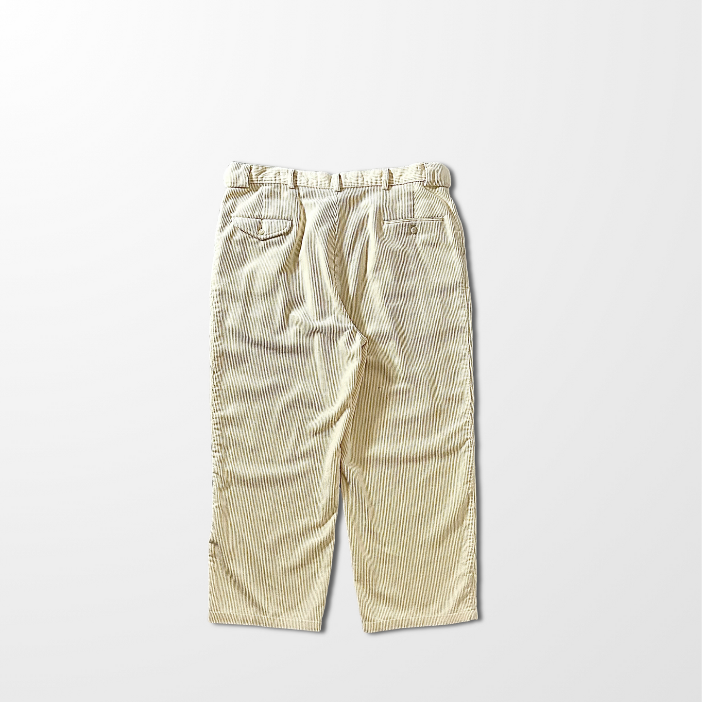 Ralph Lauren Corduroy Pleated Pants – Cream – W38　Made In USA