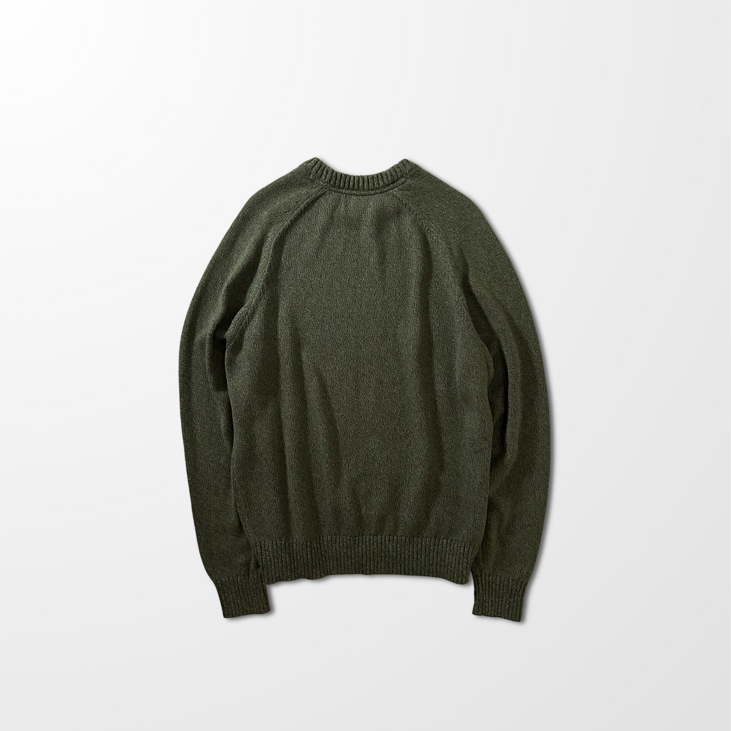 Lands’ End DRIFTER Cotton Knit Sweater – Olive Green – XL