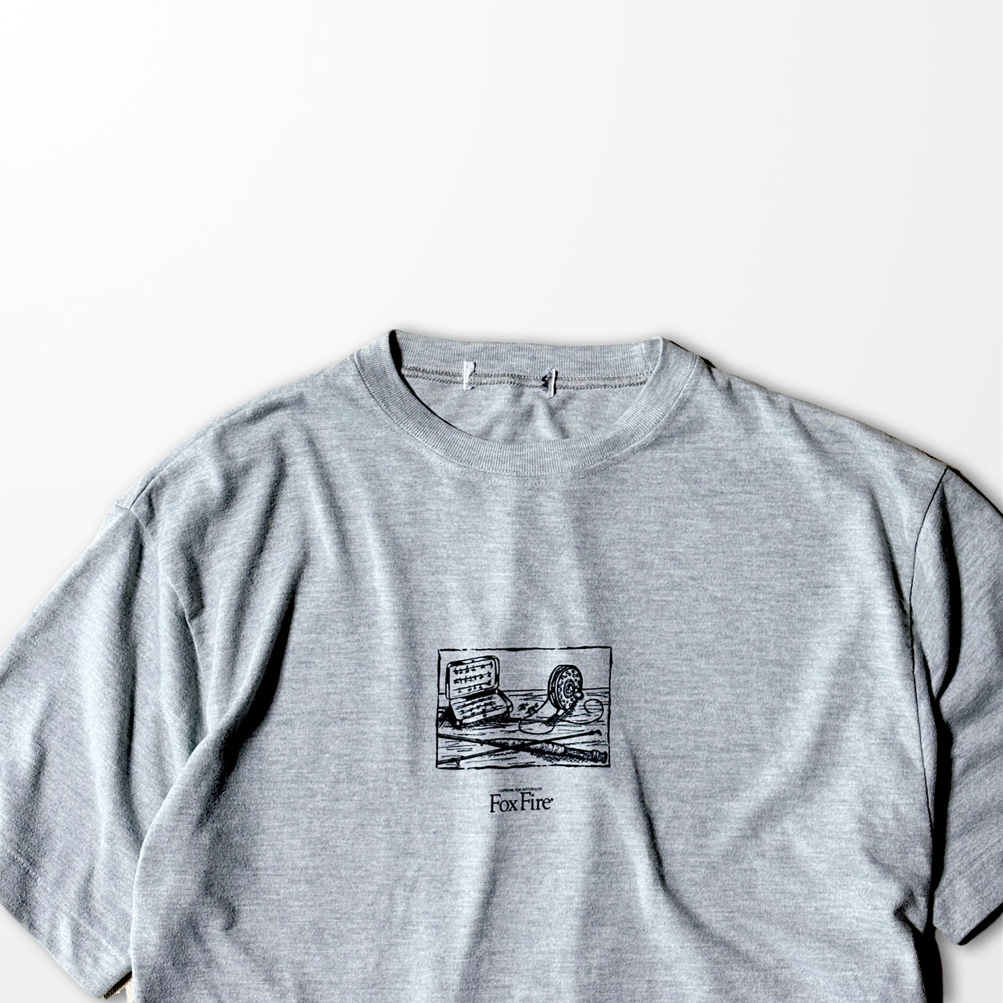 vintage printed T-shirt "Fox Fire" / fly fishing sketch