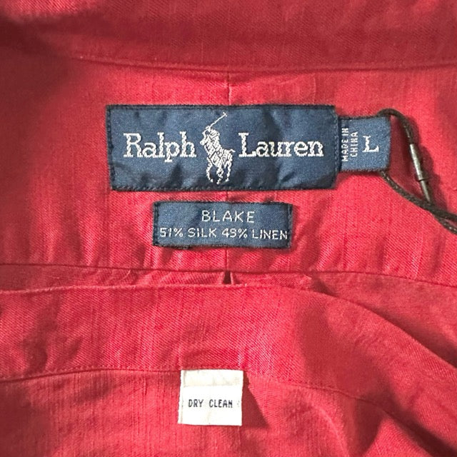 Ralph Lauren Red Silk Linen Shirt BLAKE – L