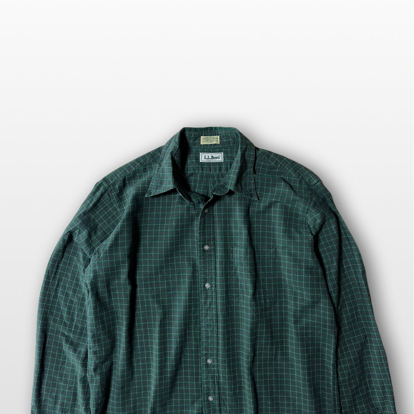 L.L.Bean Check Shirt XL Green Purple Vintage USA