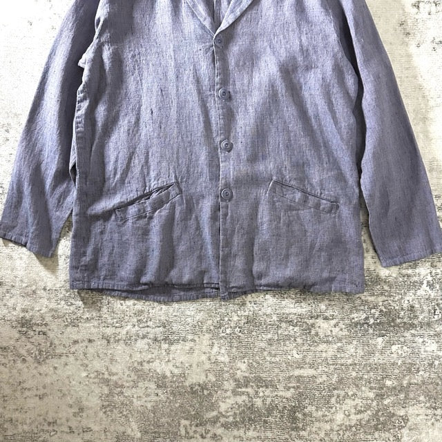 FLAX Linen Jacket Blue Relaxed Fit – M