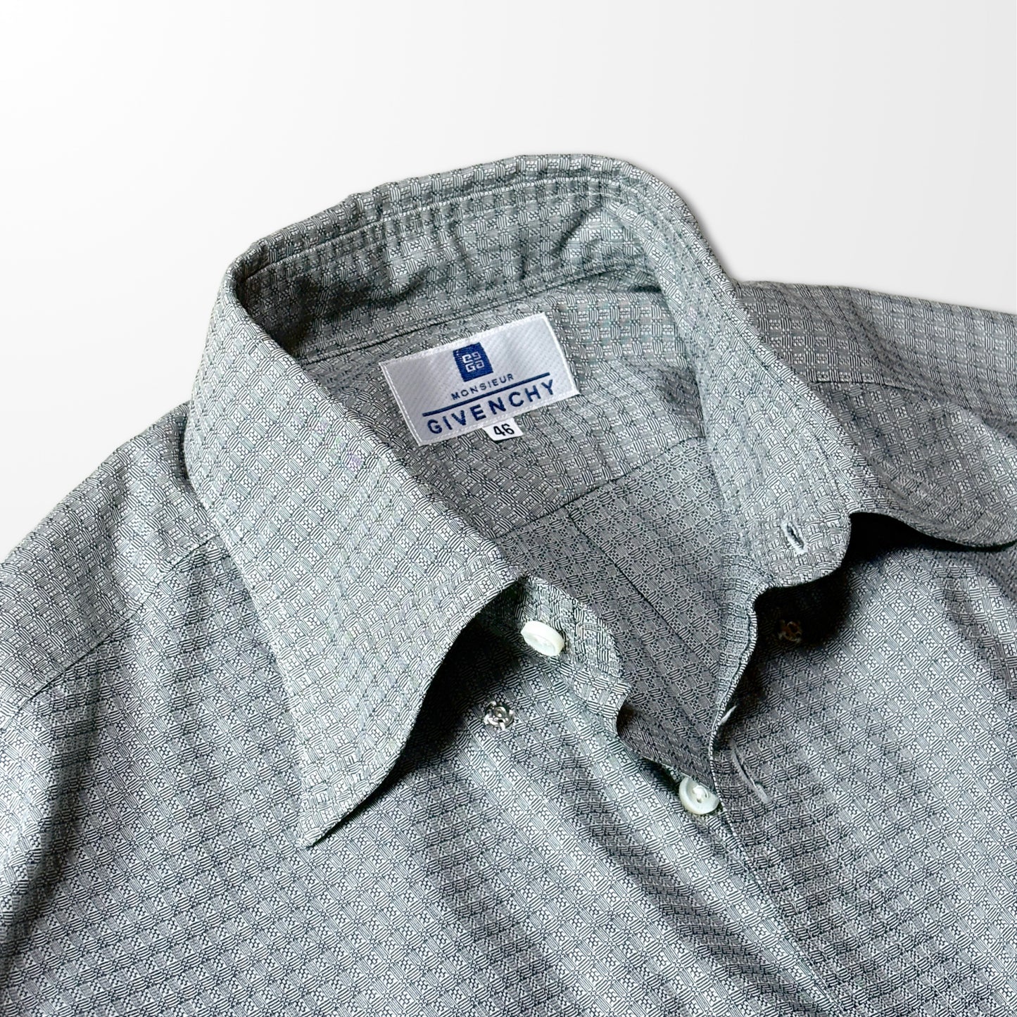 Givenchy Monsieur Textured Grey Pattern Shirt – 46