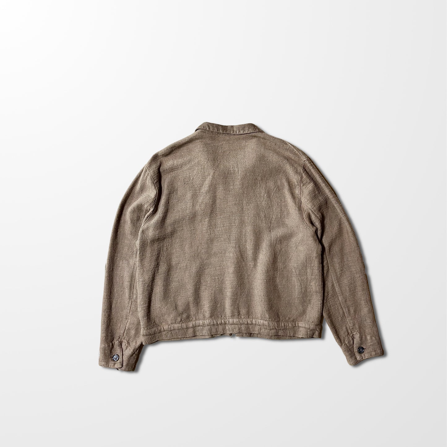 Cotton Linen Rayon Work Jacket – M – Brown-CP Shades