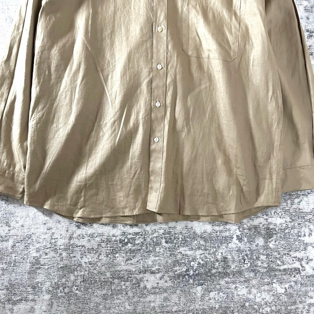 Perry Ellis Beige Linen Shirt Button Down – XL
