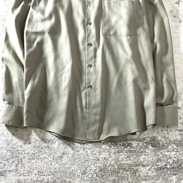 Yves Saint Laurent Olive Sheen Long Sleeve Shirt – L