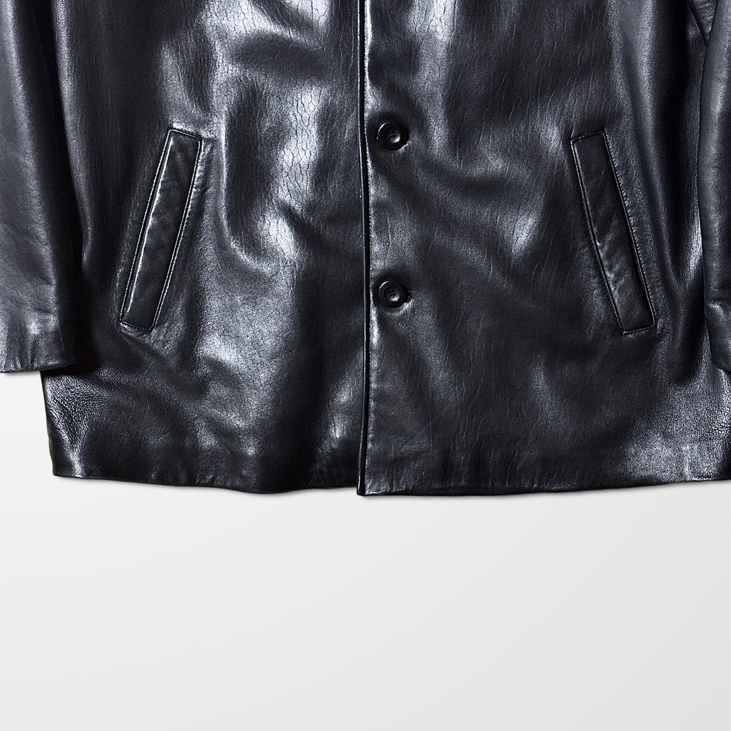 Baracuta Lambskin Leather Car Coat Black – L