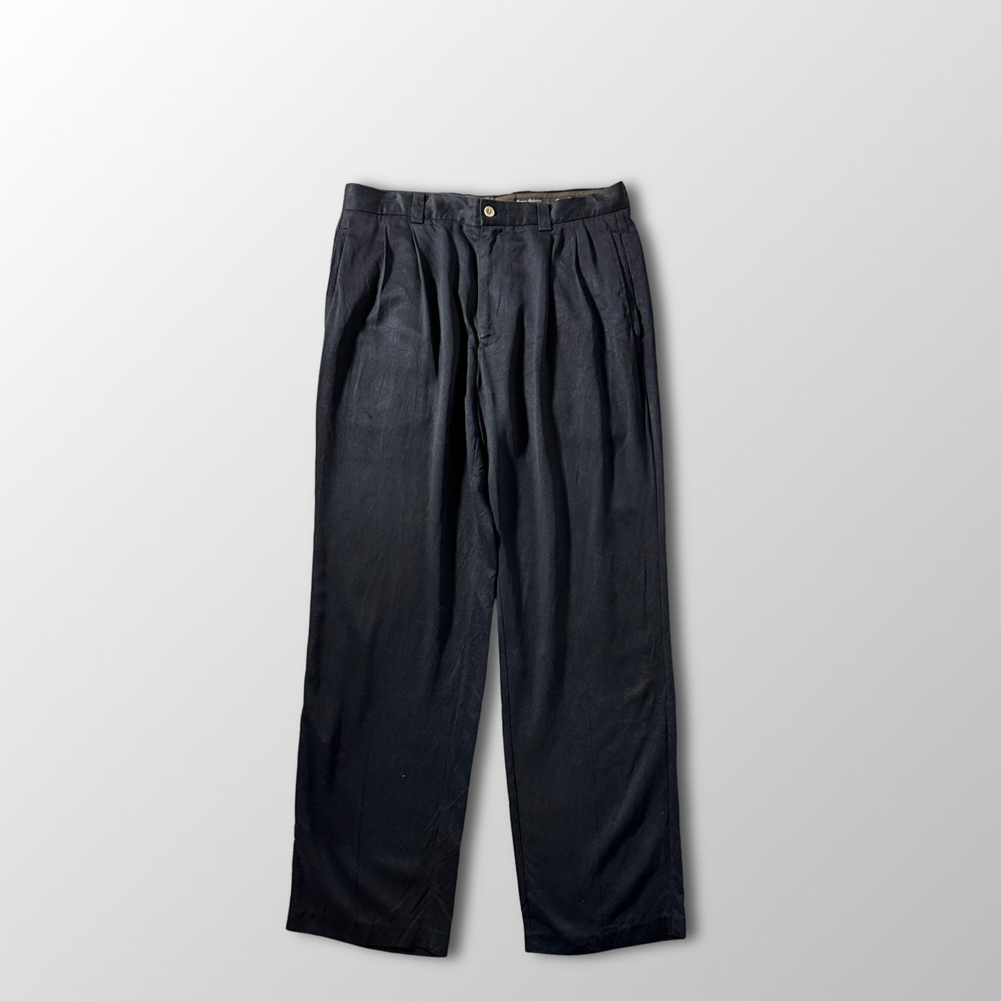 Tommy Bahama 100% Silk Black Pleated Pants – 34×32