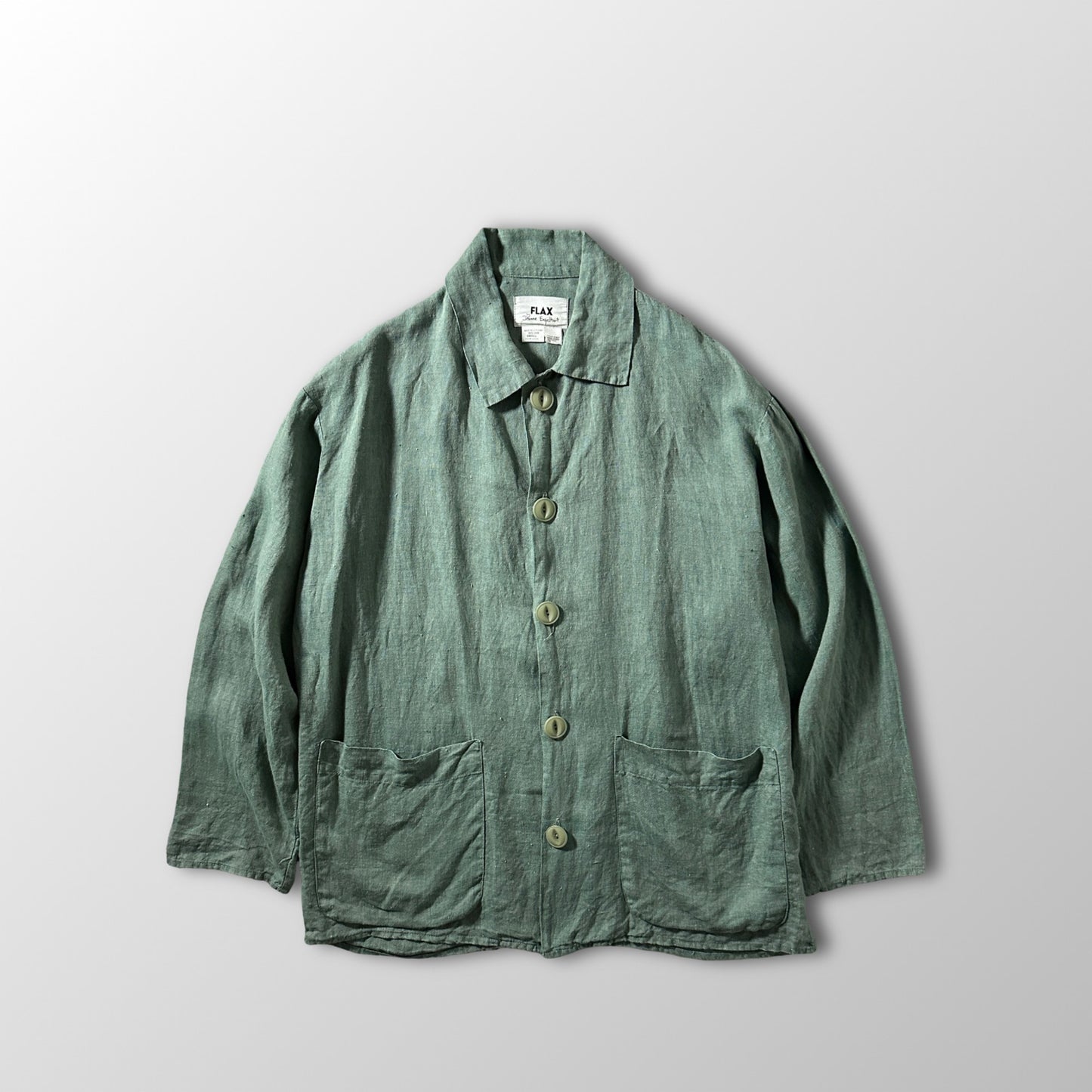 FLAX Linen Sage Green Shirt Jacket – S