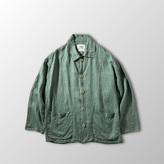 FLAX Linen Sage Green Shirt Jacket – S