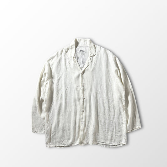 FLAX Linen Ivory Shirt Jacket – L