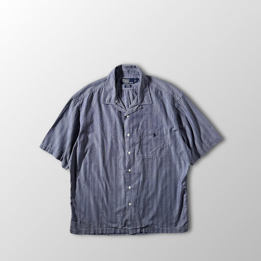 Polo by Ralph Lauren Caldwell Cotton Navy Stripe Camp Shirt – L