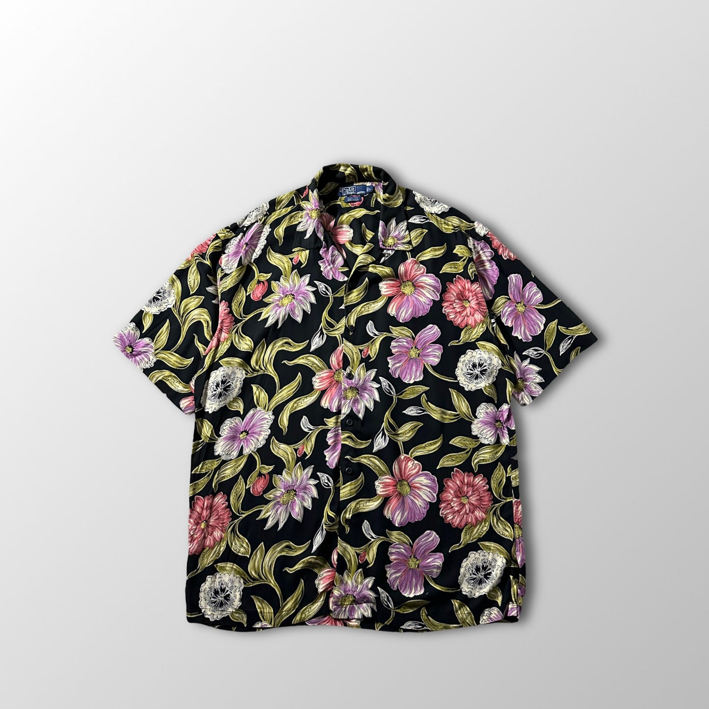 Polo by Ralph Lauren Clayton Rayon Black Floral Camp Shirt – L