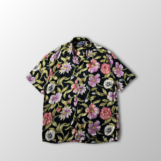 Polo by Ralph Lauren Clayton Rayon Black Floral Camp Shirt – L
