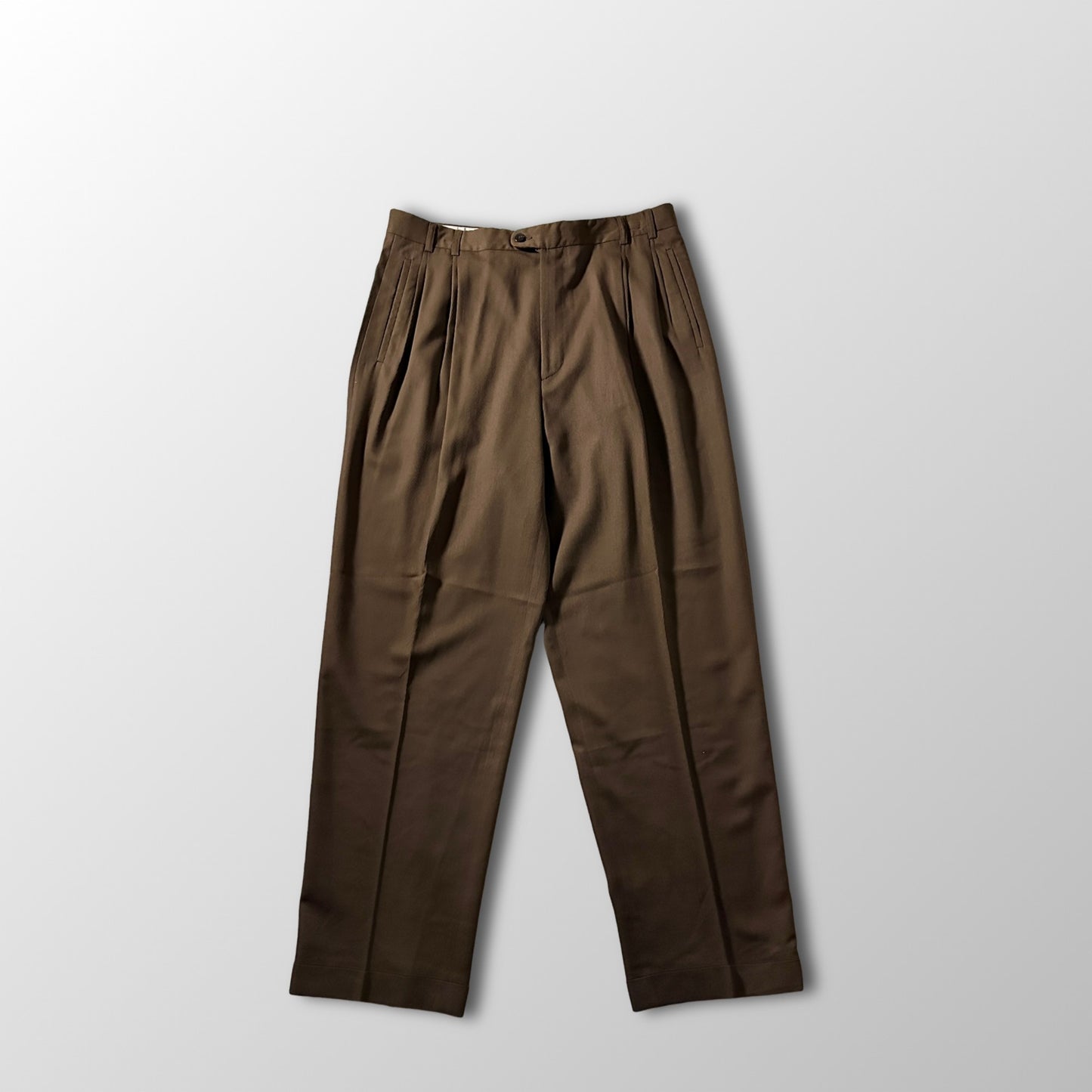 Zanella Wool Brown Pleated Trousers – 36