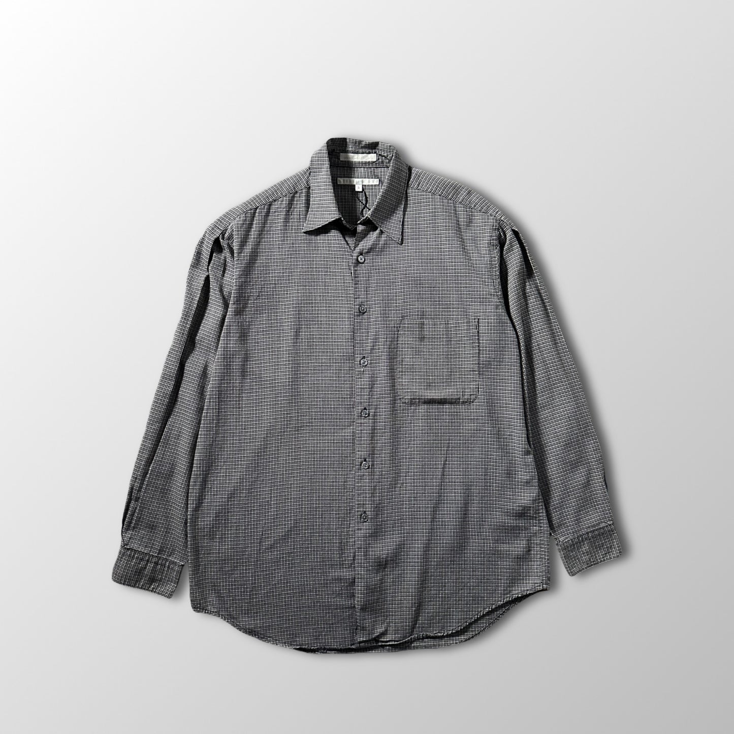 Perry Ellis Gray Micro Check Long Sleeve Shirt – M