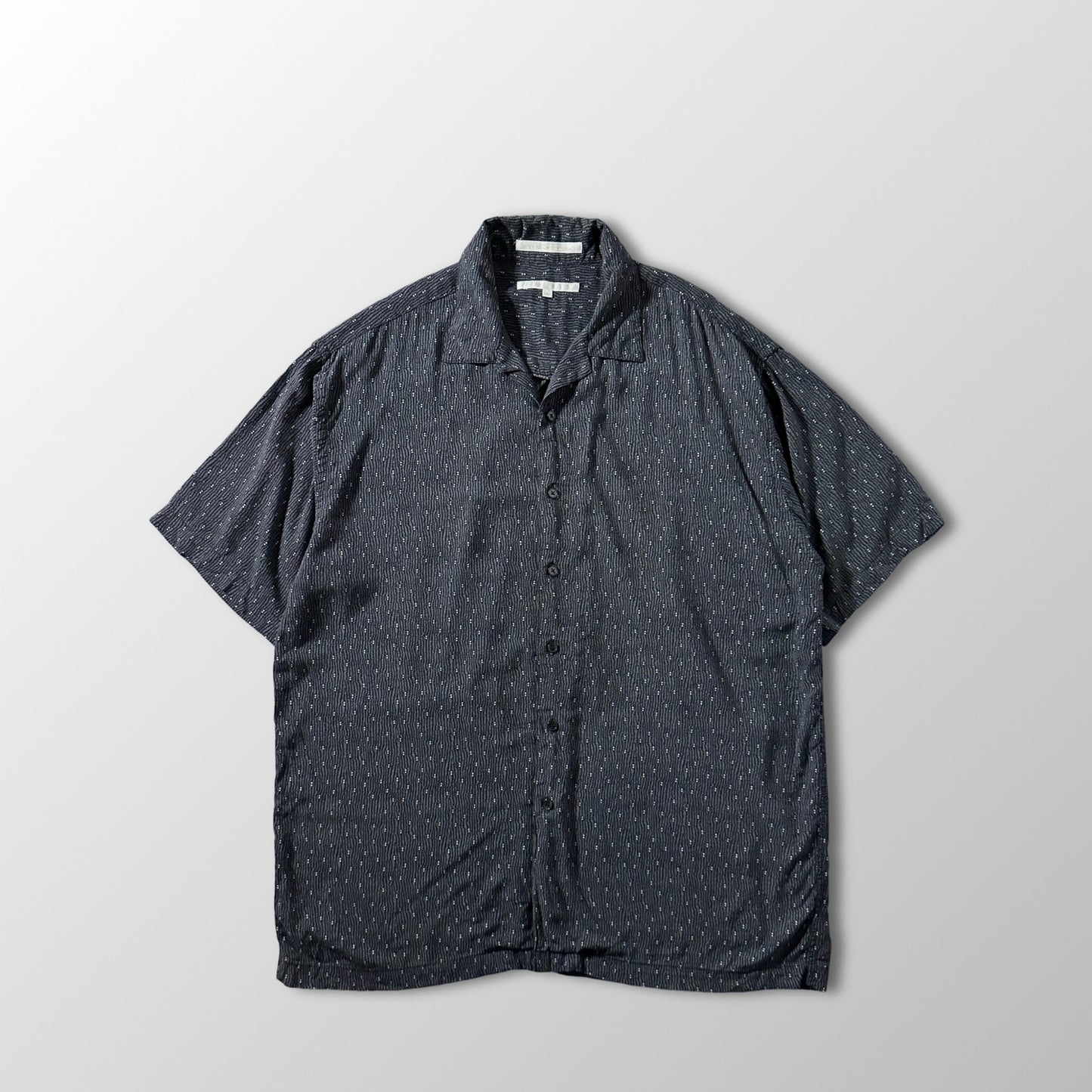 Perry Ellis Textured Dot Short Sleeve Shirt – L / Black