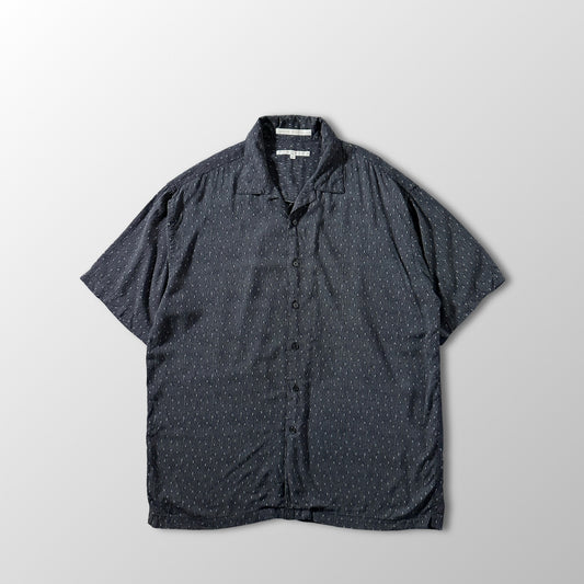 Perry Ellis Textured Dot Short Sleeve Shirt – L / Black