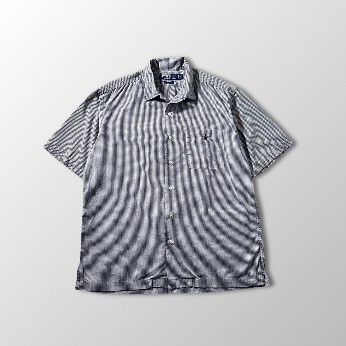 Polo Ralph Lauren Caldwell Cotton Micro Check Short Sleeve Shirt – M / Black White