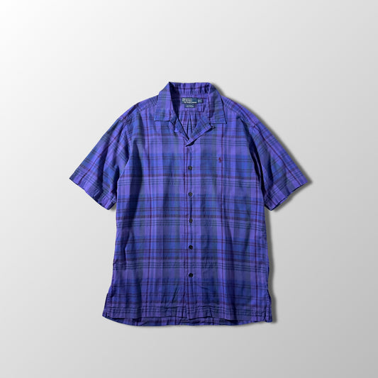 Polo by Ralph Lauren Cotton Caldwell Short Sleeve Shirt – M / Purple Plaid