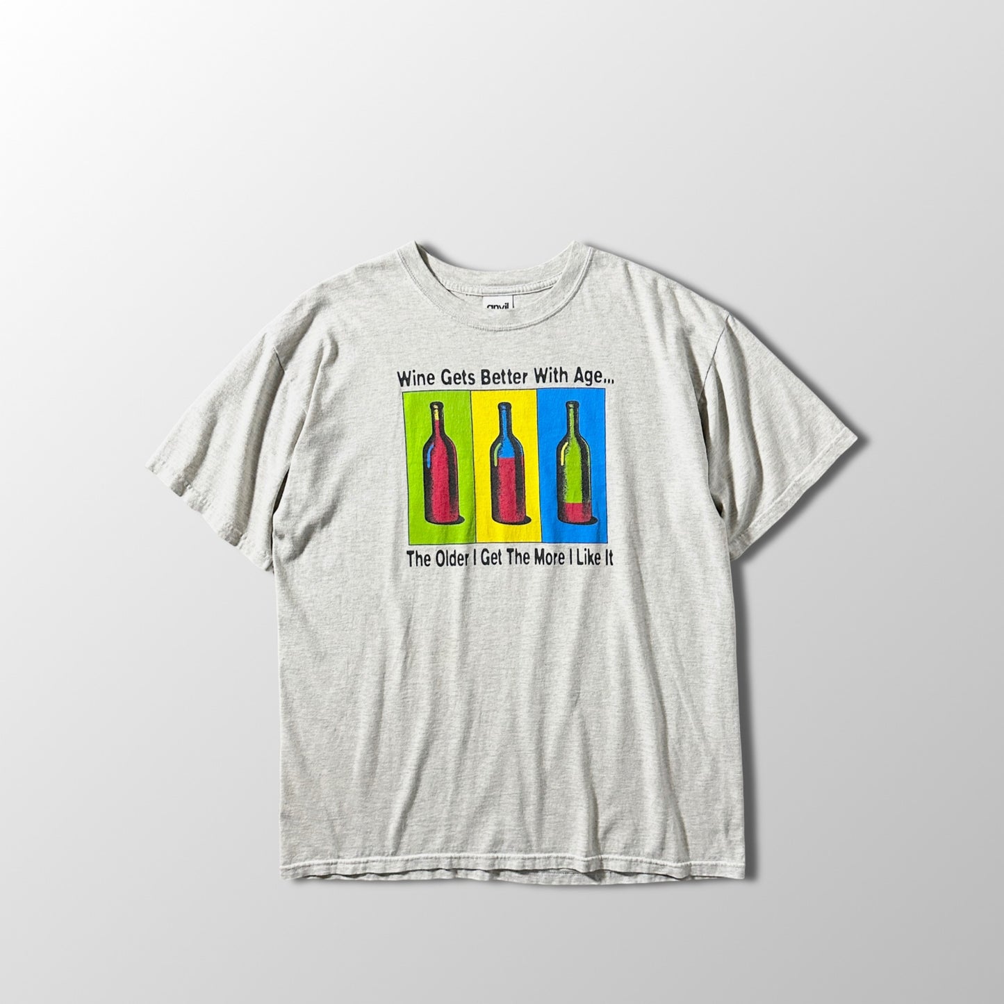 Wine Graphic T-Shirt – L / Heather Gray