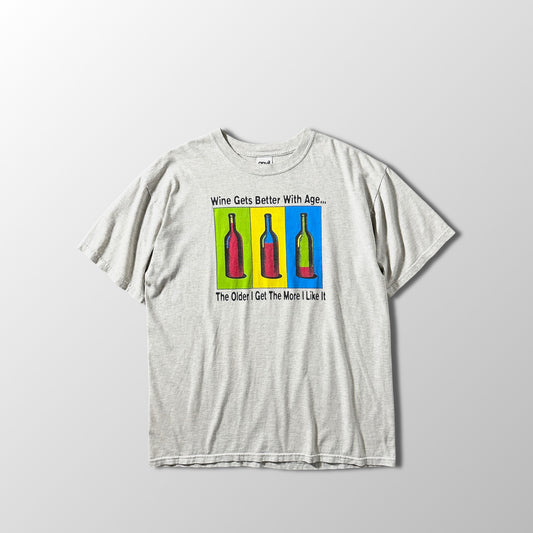 Wine Graphic T-Shirt – L / Heather Gray