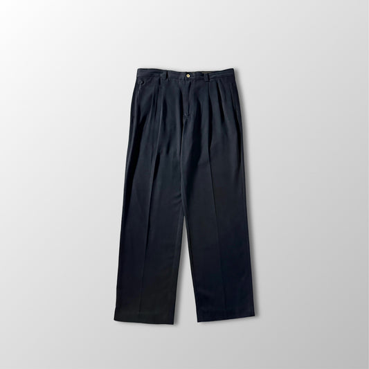 Silk Black Pleated Trousers