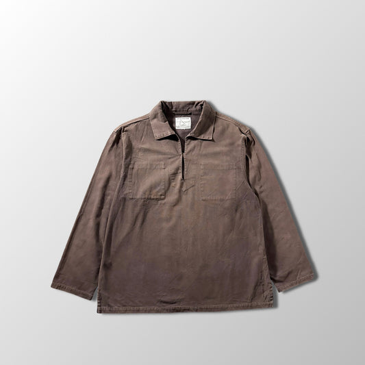 MOUSQUETON Brown Pullover Fisherman Smock Long Sleeve Shirt
